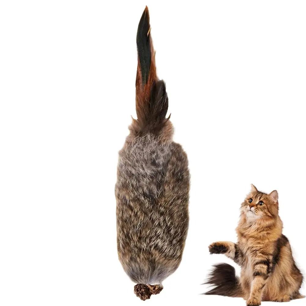 Soft Faux Rabbit Fur Interactive Cat Kicker & Hunting Toy