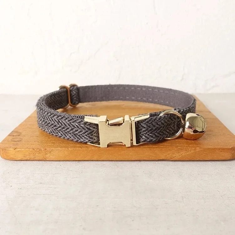 Personalized Premium Suit Fiber Cat and Dog Collar with Bow Tie