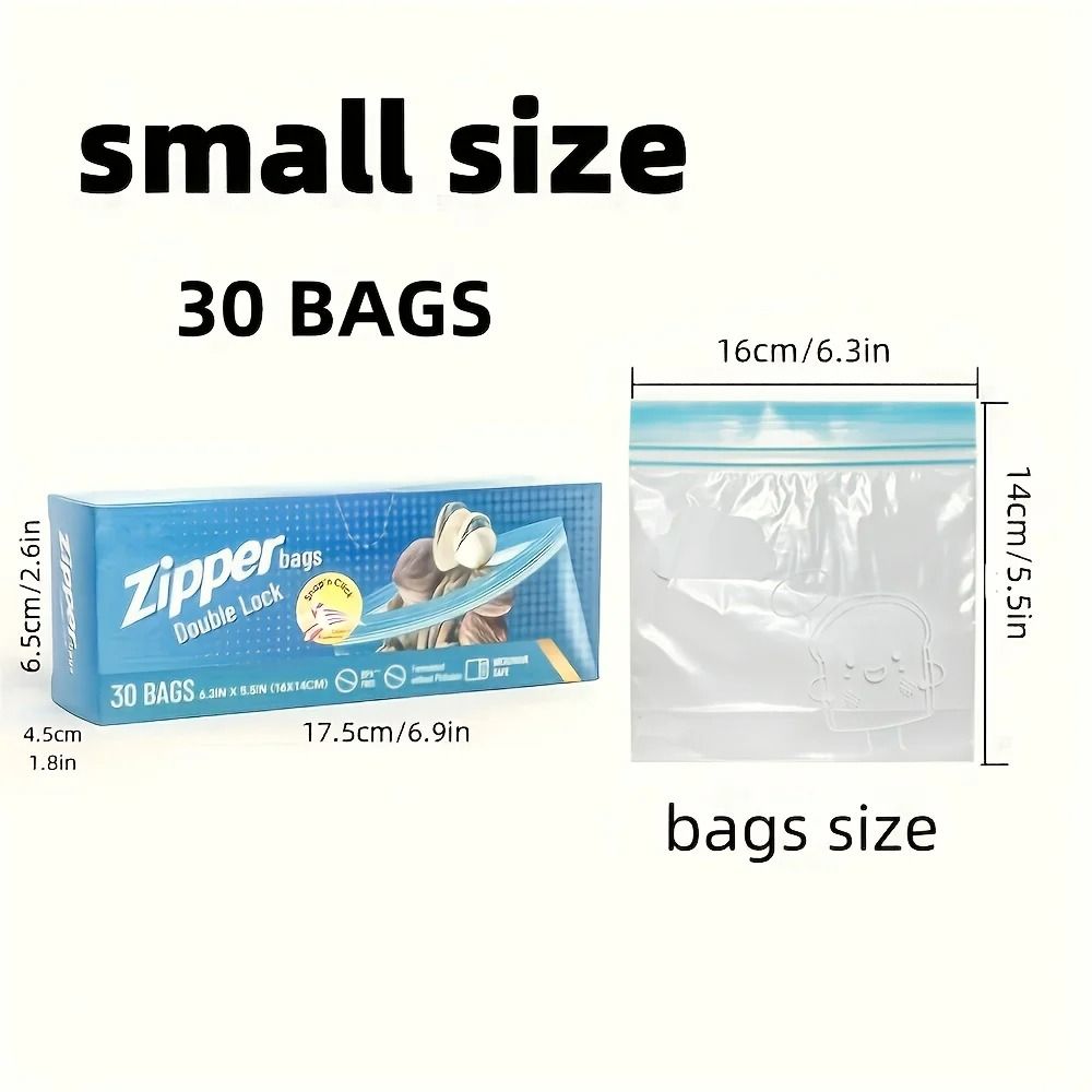 Double-Lock Zipper Food Storage Bags - Heavy-Duty Leak-Proof Thickened Reusable Freshness Bags for Refrigerator Storage