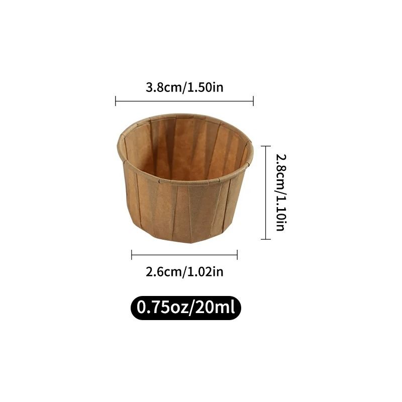Disposable Paper Souffle and Medicine Portion Cups - 100 Pack Mini Paper Cups for Condiments & Tasting