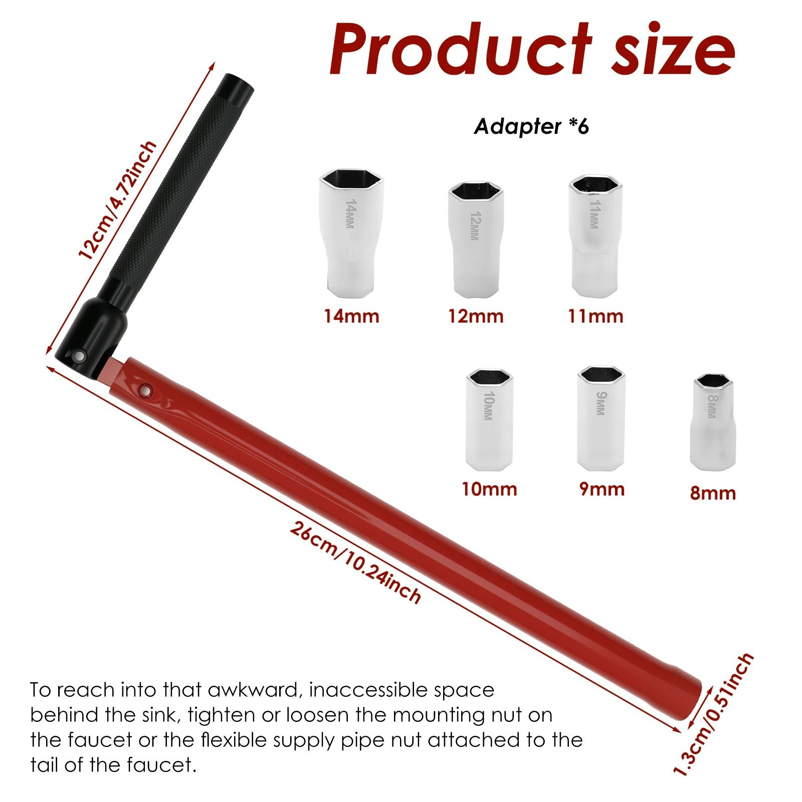 Carbon Steel Sink Faucet Wrench & Tap Installation Tool