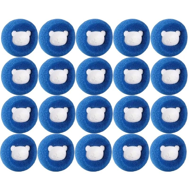 20-Pack Reusable Pet Hair Remover Balls – Washing Machine Fur Catcher and Lint Filter Stickers for Laundry