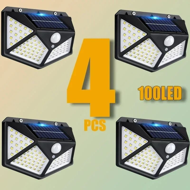 100-LED Solar Motion Sensor Wall Lights