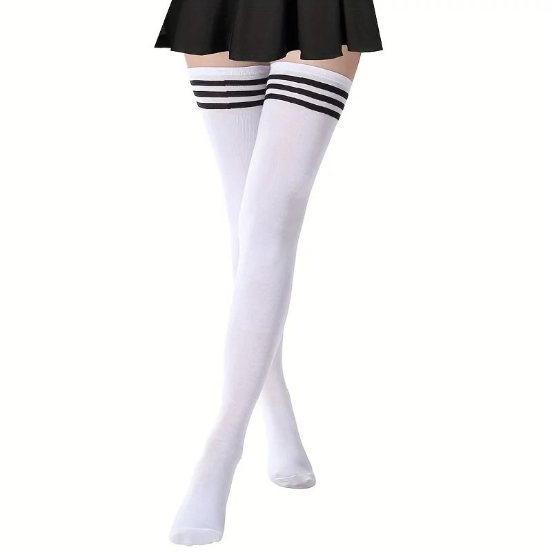 Classic Cotton Thigh High Over-Knee Fashion Stockings