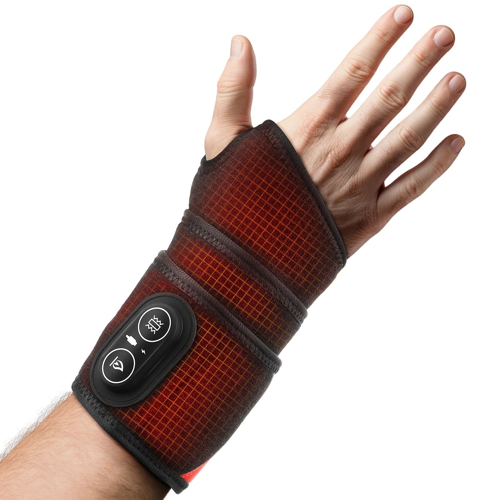 Infrared Heated Wrist Wrap with Red Light Therapy & Vibration Massage