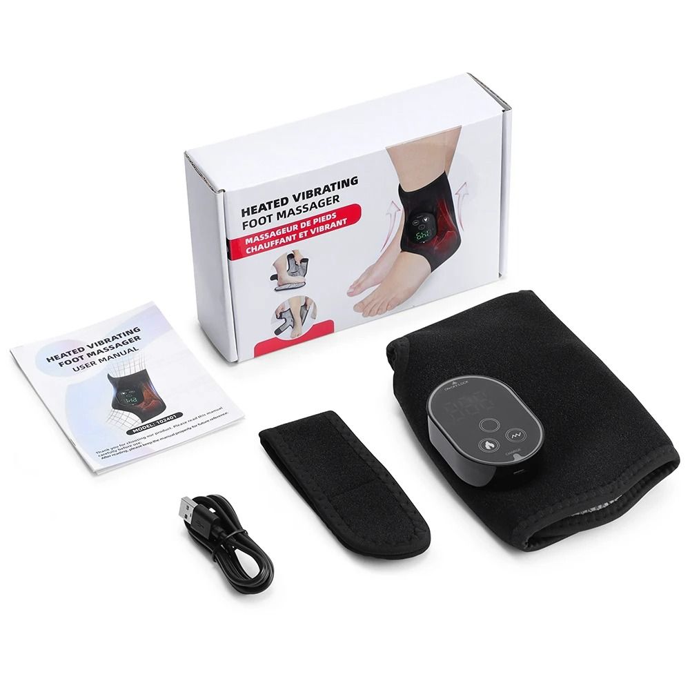 Heat & Vibration Dual Motor Foot, Ankle & Calf Massager Brace