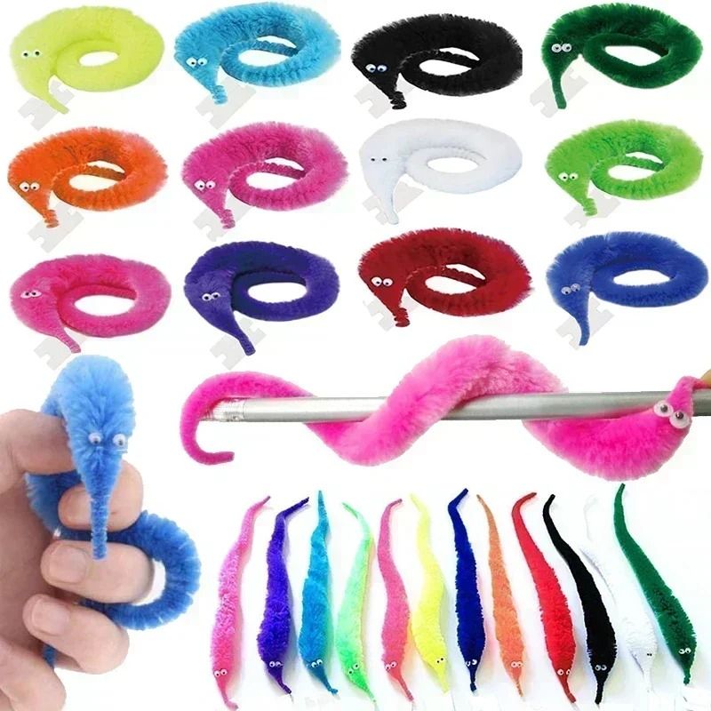 24-Piece Twisty Worm Magic Toys & Interactive Cat Teasers