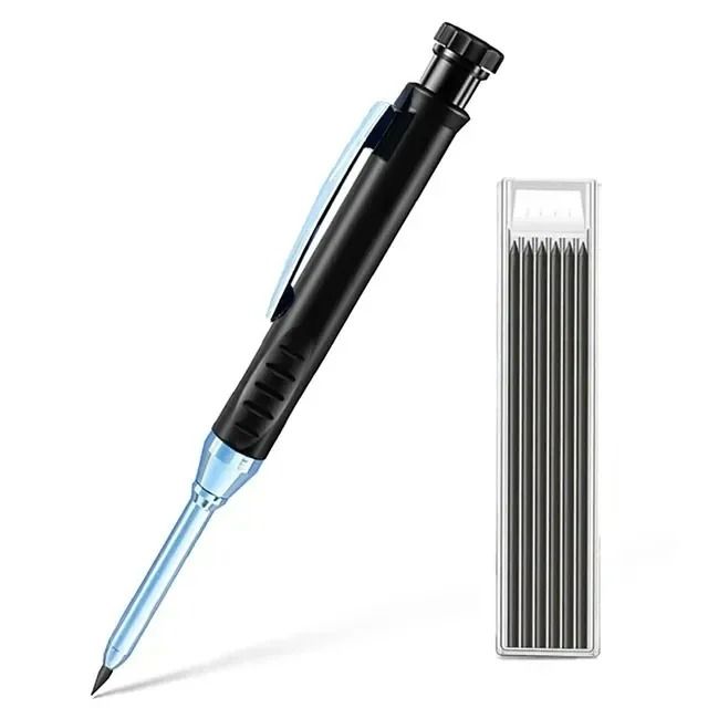 2-Piece 2.8mm Solid Carpenter Mechanical Pencil Set with Built-In Sharpeners