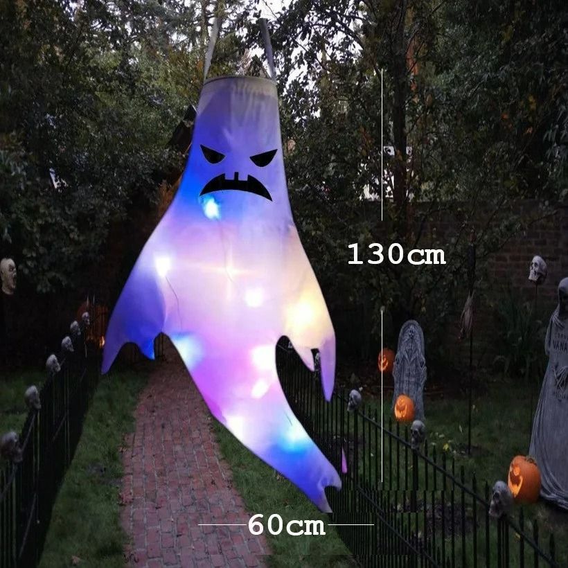 Hanging LED Light-Up Ghost Props