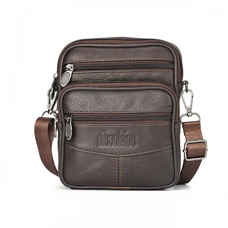 Men's Mini Genuine Leather Crossbody Messenger Bag