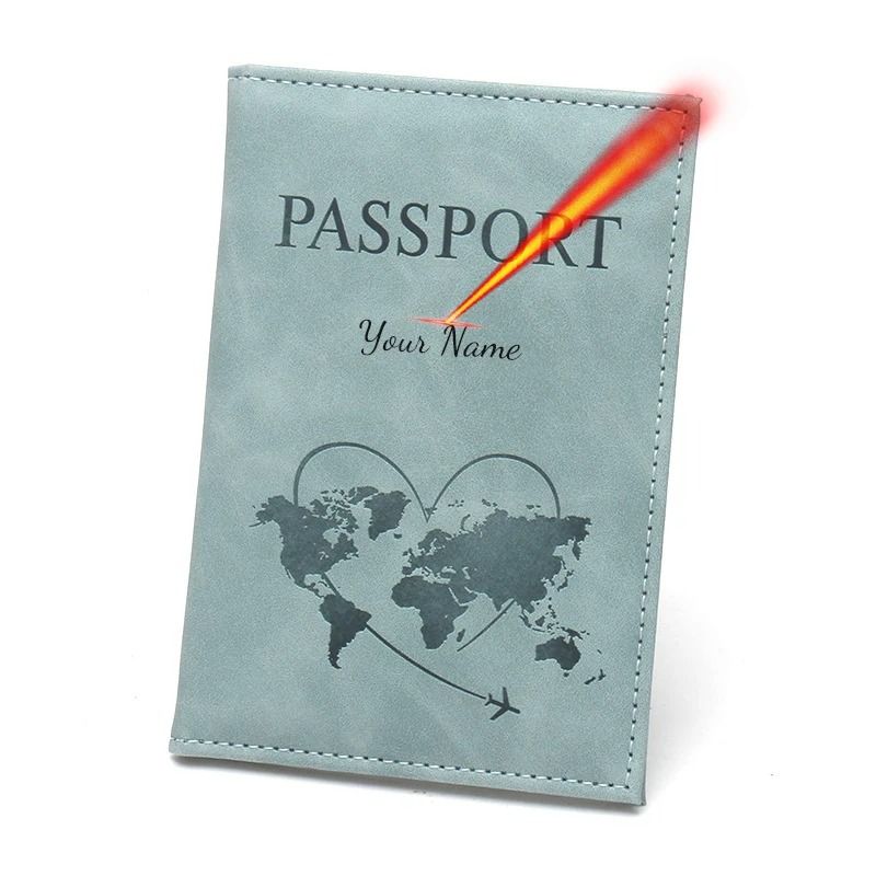 Custom Laser-Engraved PU Leather Passport Holder & Wallet