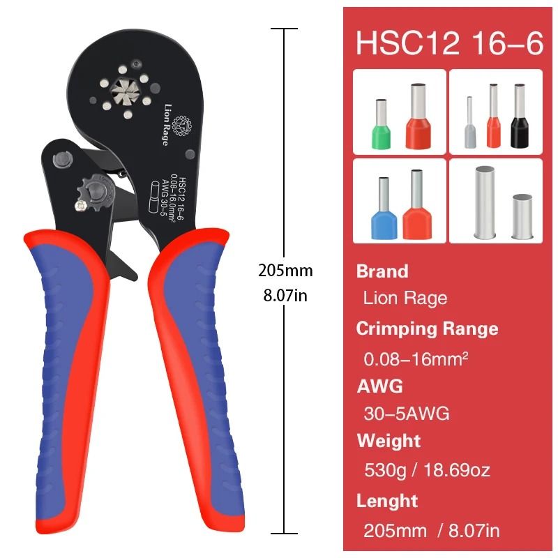 Self-Adjusting Wire Ferrule Crimping Tool