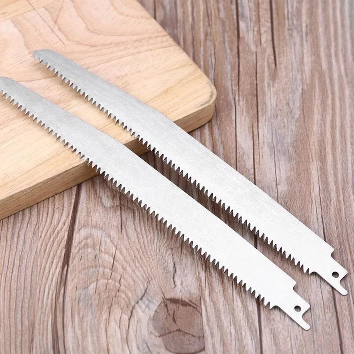 2-Piece Stainless Steel Reciprocating Saw Blades for Wood & Food Cutting (S1122C)