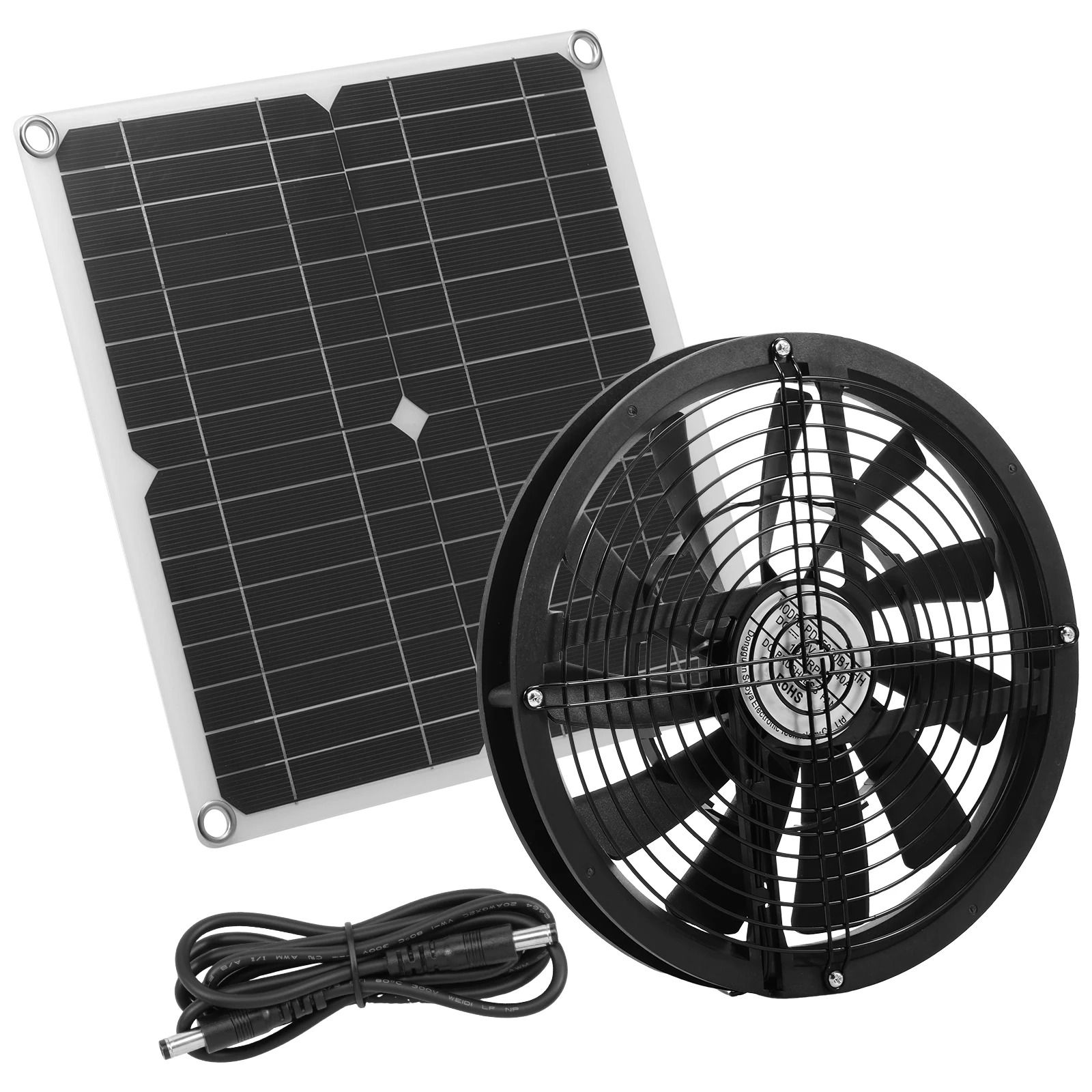 100W Waterproof Solar-Powered Exhaust Fan Kit