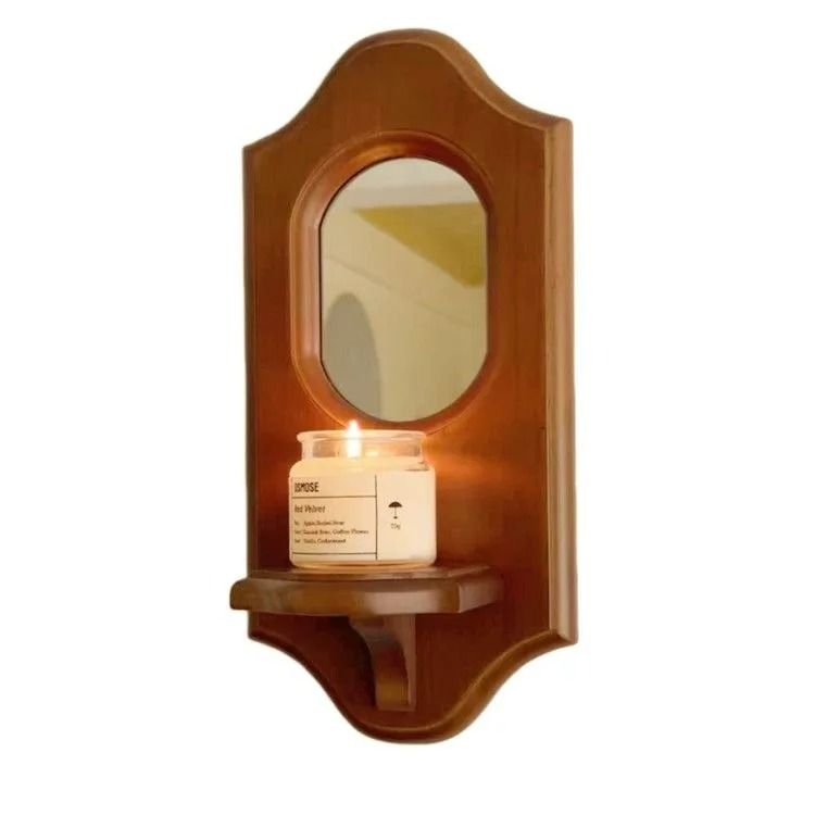 Vintage Solid Wood Retro Decorative Wall Mirror