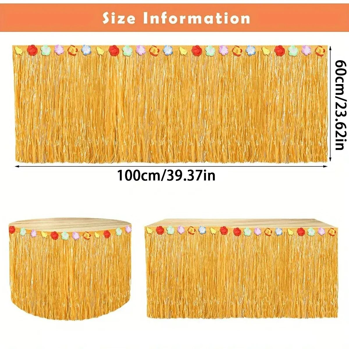 Hawaiian Luau Party Tassel Table Skirt and Beach Party Door Curtain Decoration