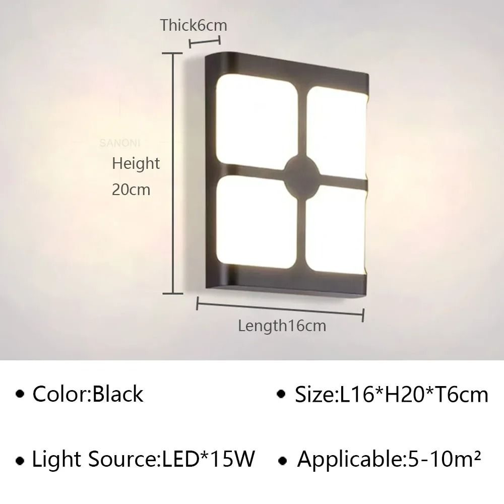 Modern Outdoor Waterproof IP65 LED Wall Lamp