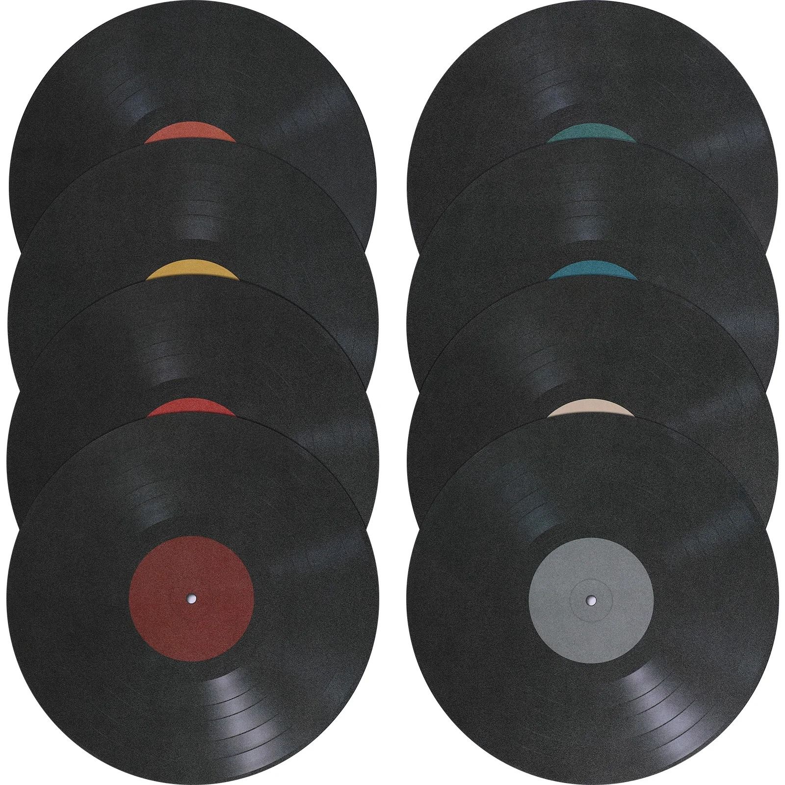 8-Pack Retro Vinyl Record Wall Sticker Decals