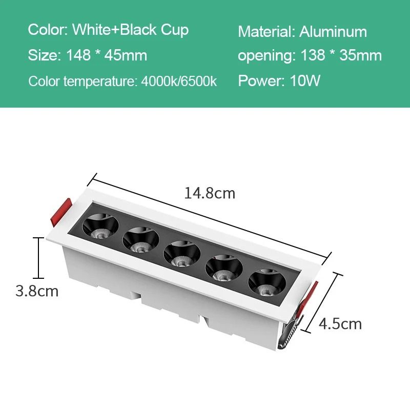 Recessed Linear LED Grille Spotlight Bar
