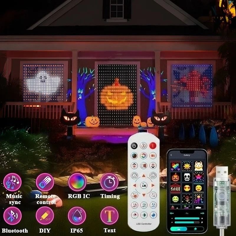 USB Smart LED Curtain Lights App Control DIY Graphic Fairy Lights