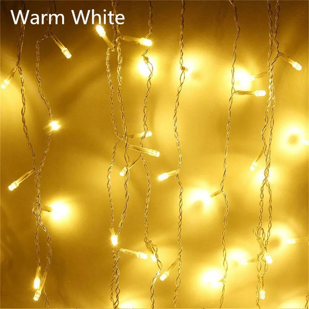 LED Waterfall Icicle Curtain Lights Outdoor Eaves String Lights Garden Decor