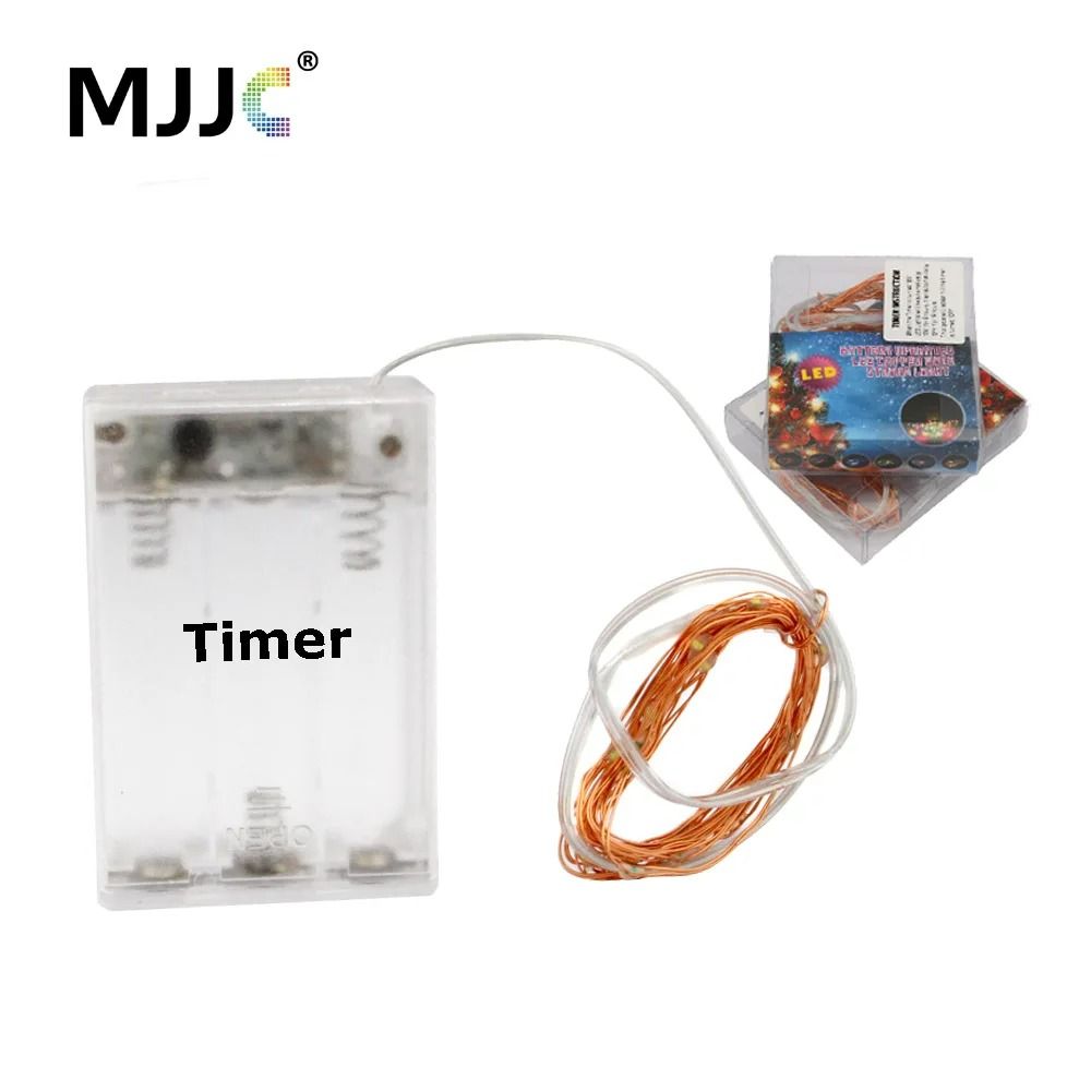 Battery-Powered Copper Wire LED Fairy String Light with Timer