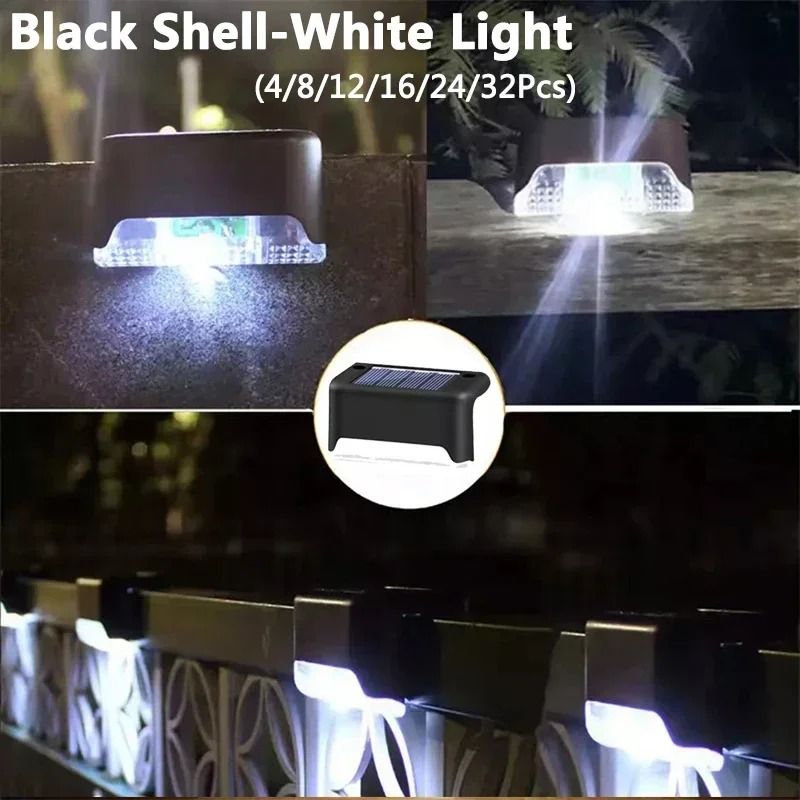 Solar Outdoor Waterproof LED Deck & Step Lights (4-Pack)