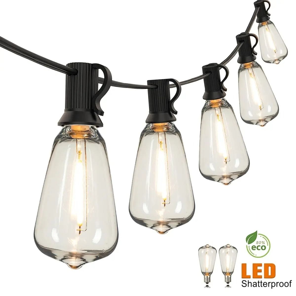 ST38 Heavy-Duty Outdoor Commercial LED Edison String Lights