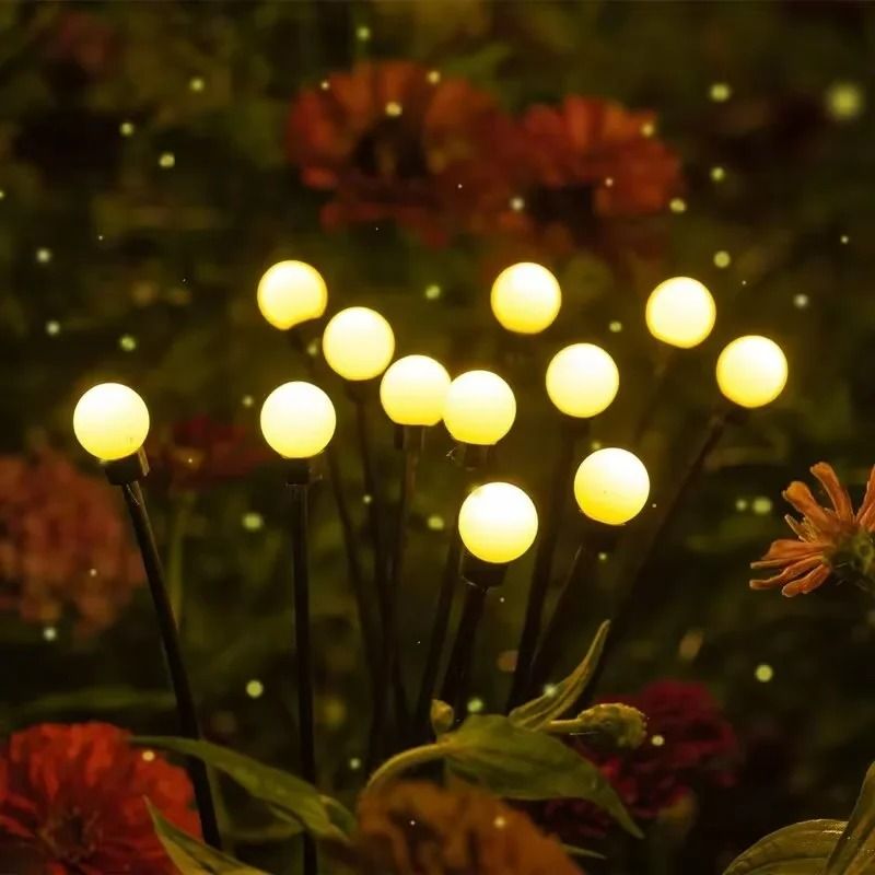 10-LED Solar Firefly Starburst RGB Garden Lights & Outdoor Pathway Decor
