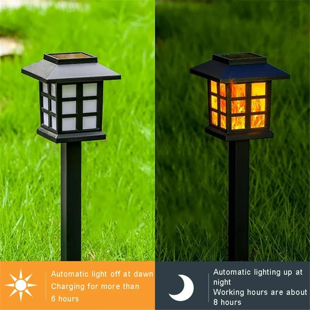 10-LED Solar Flickering Flame Torch Light & Outdoor Lawn Accent