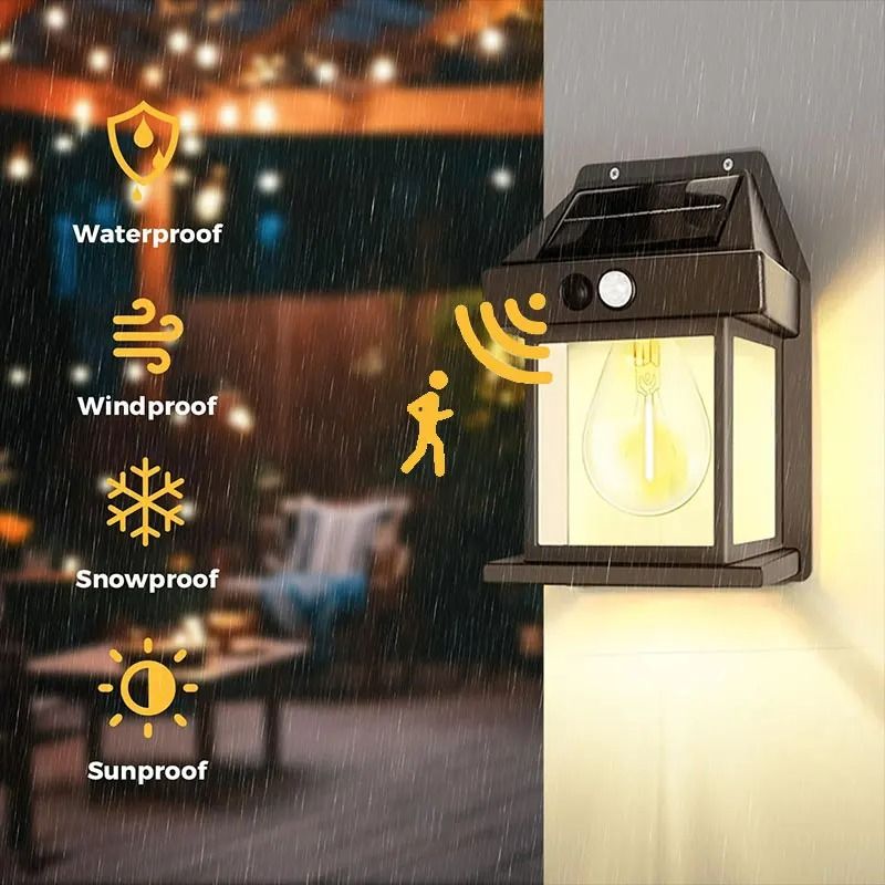 Outdoor Solar Tungsten Wall Light with Motion Sensor