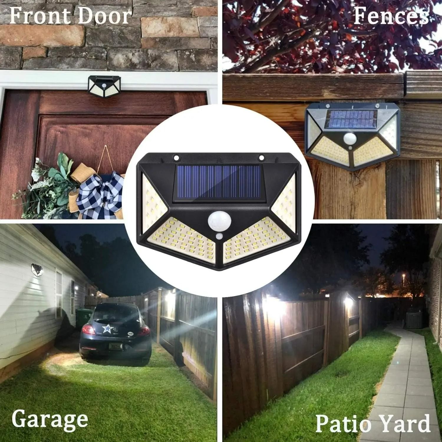100 LED Solar Motion Sensor Outdoor Wall Light