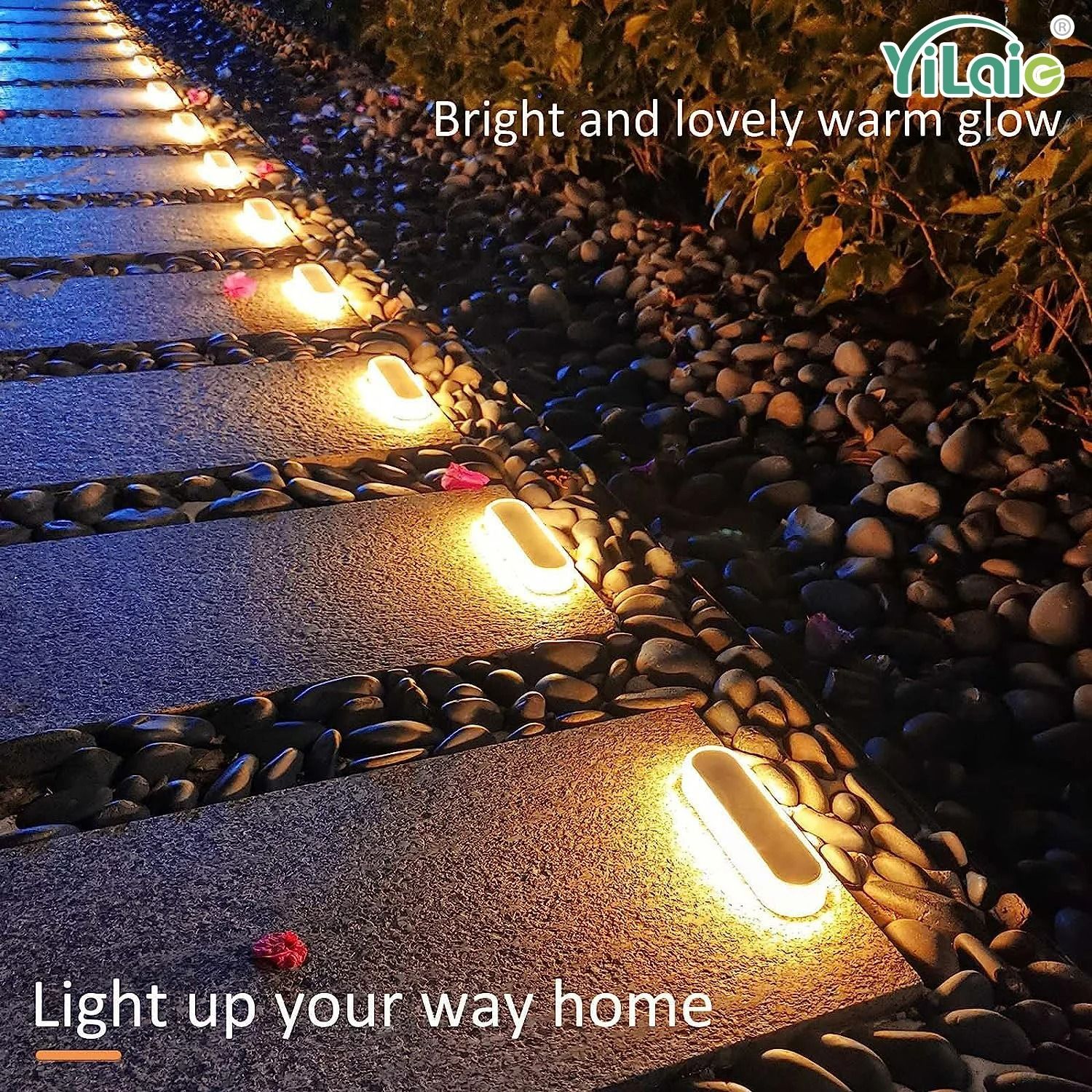 Solar LED Outdoor Deck & Step Lights 2Pcs Set