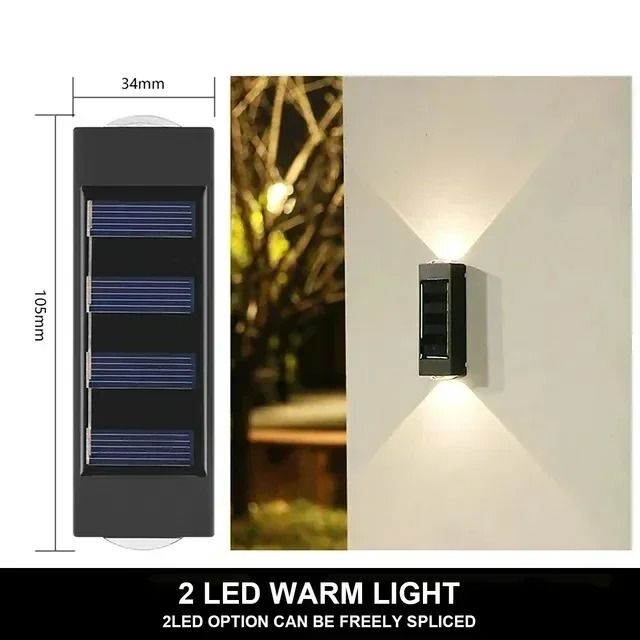 Solar LED Outdoor Down-Luminous Decorative Wall Light