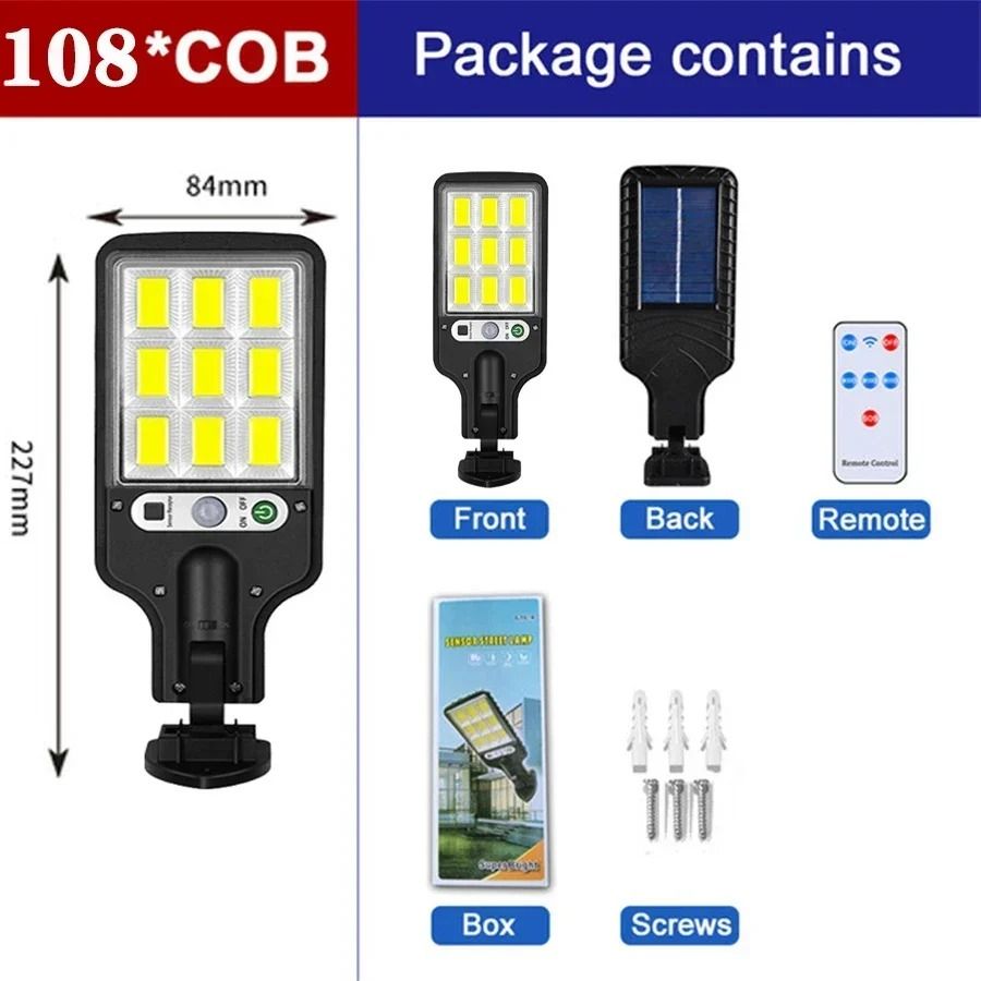 200-COB Solar Wireless Motion Sensor Street & Wall Light
