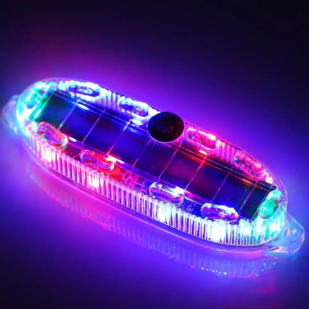 Motorcycle Solar Flashing LED Warning Safety Light