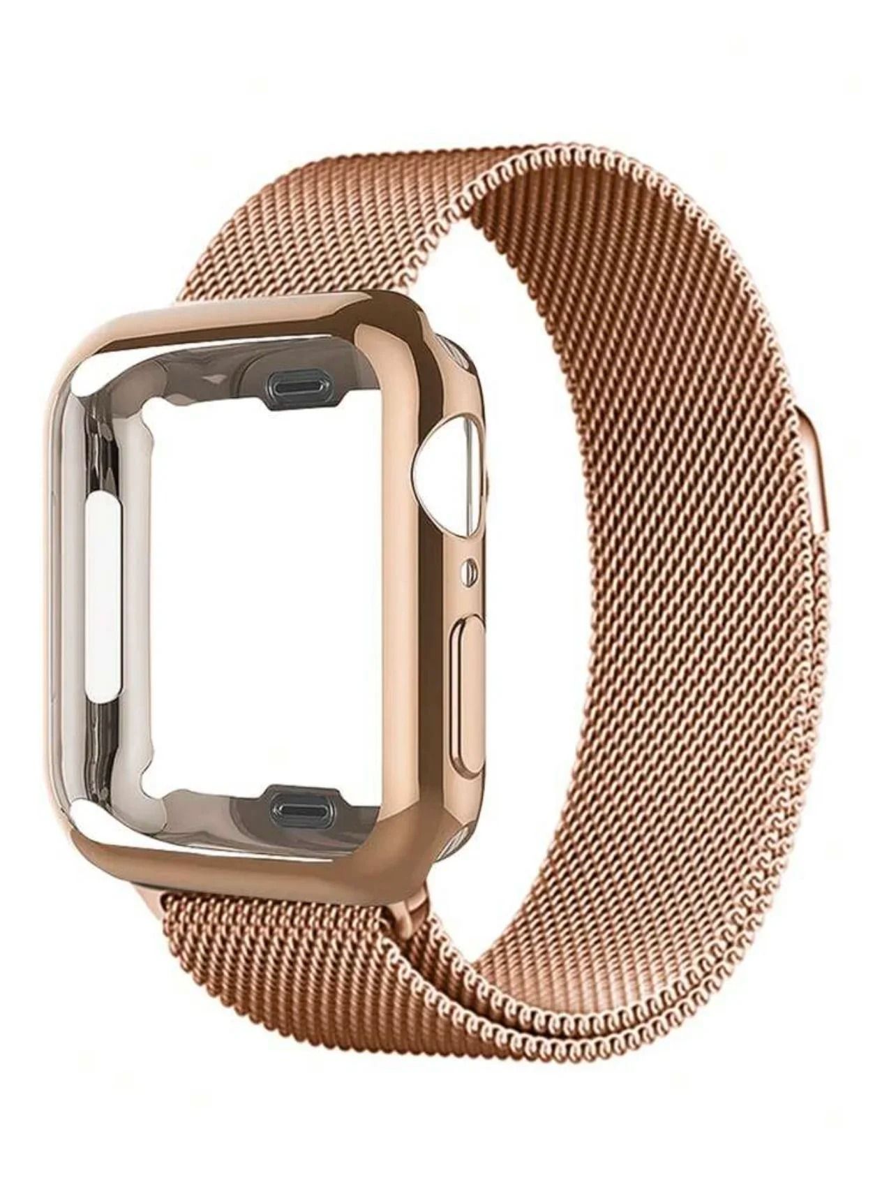 2-in-1 Luxury Gold Metal Link Bracelet & Full-Coverage Protective Shell Case Set