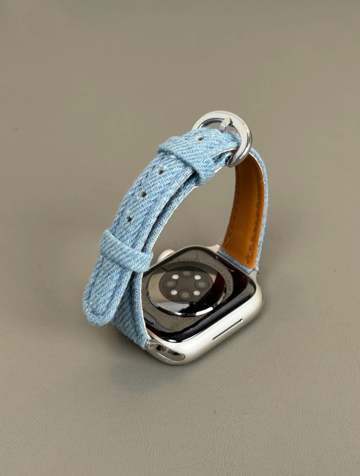 Elegant Slim Cloth & Leather Hybrid Magnetic Loop Strap for Apple Watch Series 1 through 11 & Ultra