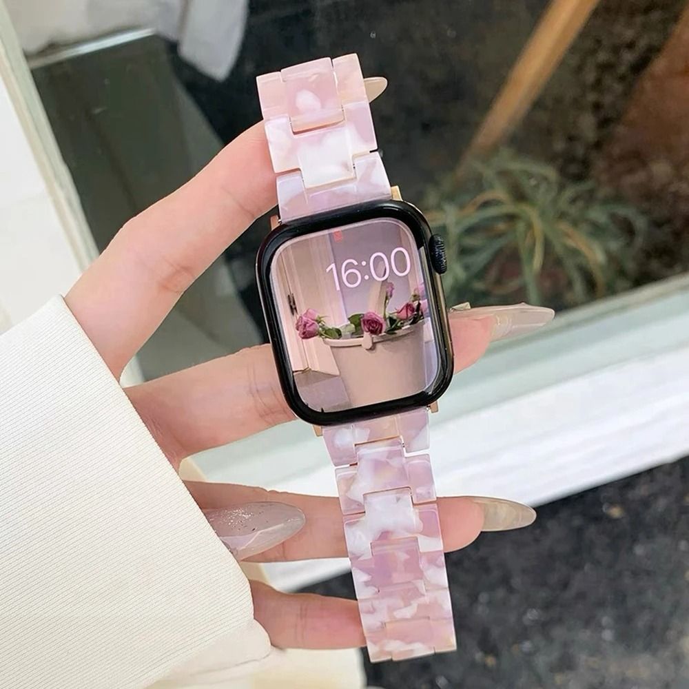 Fashion Lightweight Tortoise & Marble Resin Bracelet Strap for Apple Watch Series 1 through 11 & Ultra