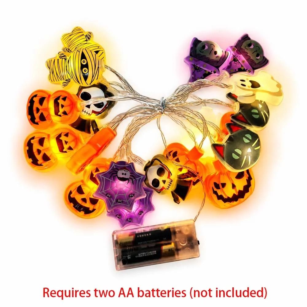 Halloween Pumpkin, Ghost & Spider Web LED Fairy String Lights