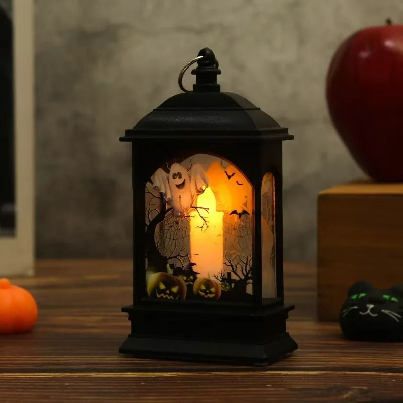 Portable Halloween LED Flame Lantern & Hanging Night Light