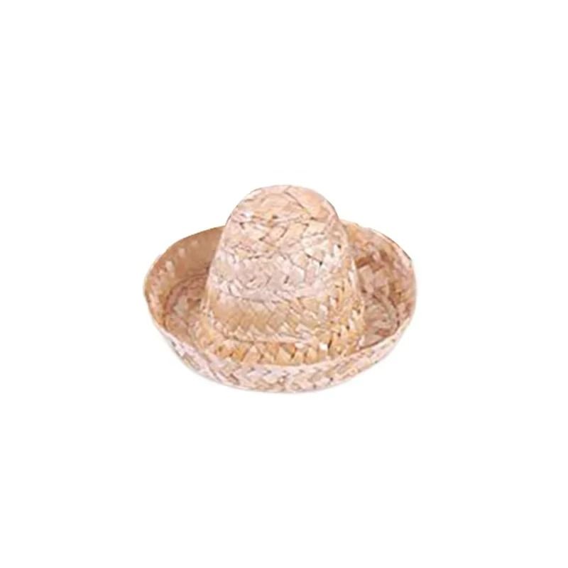 Miniature Hand-Woven Straw Sombrero Party Hats