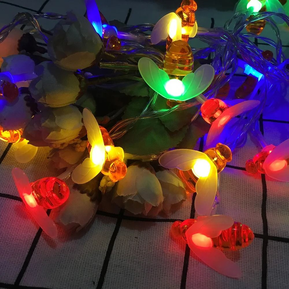 Outdoor Solar Honeybee LED Fairy String Lights