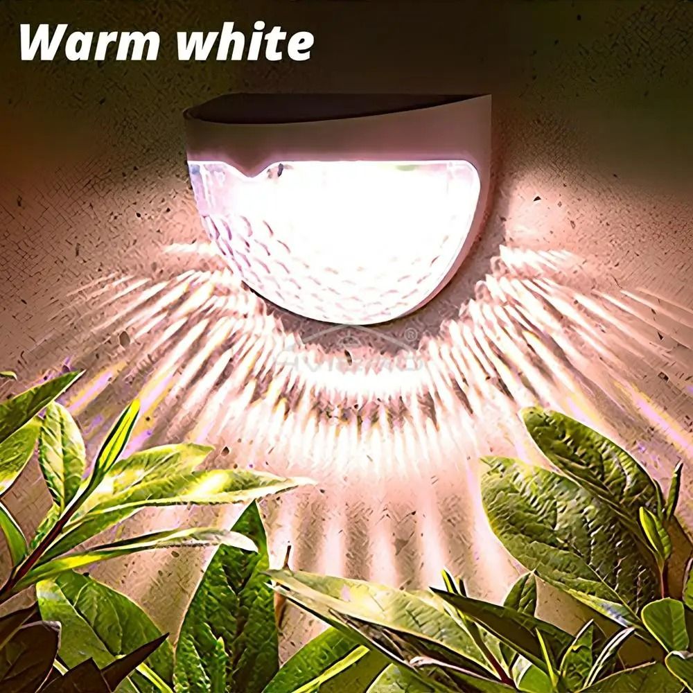 Outdoor Solar 6-LED Half-Round Ladder & Fence Step Lights