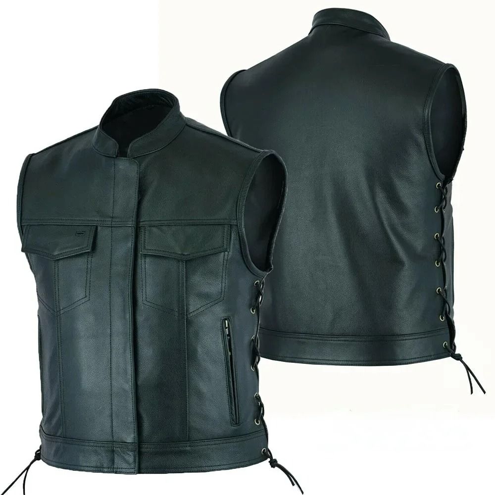 Men's Punk PU Leather Motorcycle Vest