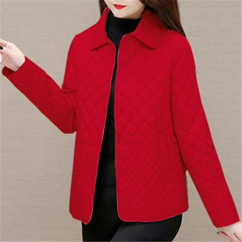 Women's Plaid Quilted Warm Winter Jacket