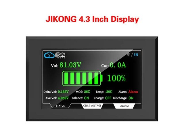 JIKONG BMS Touch Display - 4.3-Inch Screen for Smart Battery Monitoring and System Control