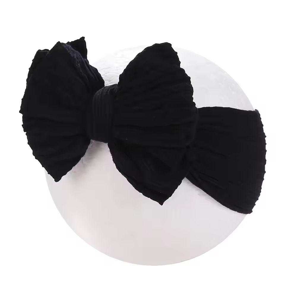 Soft Nylon Baby Headbands with Bow – Stretchy Newborn & Infant Hair Accessories for Girls and Boys