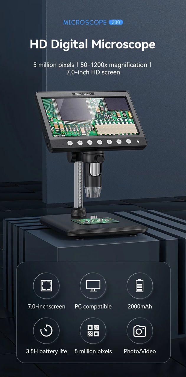 ProView 1200X Digital Microscope – 7in IPS Screen USB Micros | Inspire ...