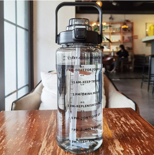 HydraTrack 2L Sports Water Bottle – Time-Marked Straw Bottle | Inspire ...